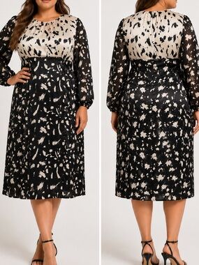 Chi Chi London Adelina Satin Black White Monochrome Wedding Guest Midi Dress